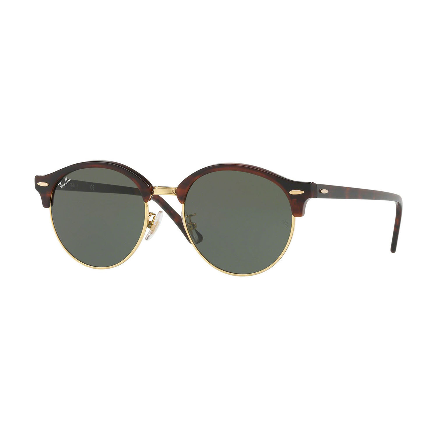 Unisex Round Clubmaster Sunglasses // Tortoise Gold + Gray