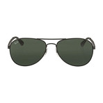 Unisex Aviator Polarized Sunglasses // Black + Green