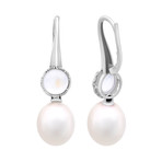 Assael 18k White Gold Moonstone + South Sea Pearl Earrings III