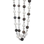 Assael 18k White Gold Moonstone Single Strand South Sea Pearl + Tahitian Pearl Necklace