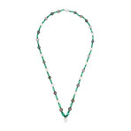 Assael 18k White Gold Emerald + Tahitian Pearl + South Sea Pearl Necklace