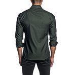 Derek Jacquard Long Sleeve Button Up Shirt // Green (L)