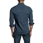 Long Sleeve Button Up Shirt // Dark Blue (M)