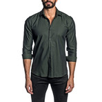 Derek Jacquard Long Sleeve Button Up Shirt // Green (S)