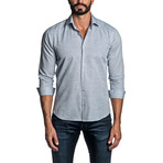 Long Sleeve Button Up Shirt // Blue Melange (L)