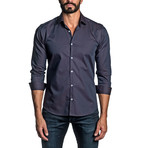 Long Sleeve Button Up Shirt // Plum (L)
