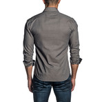 Long Sleeve Button Up Shirt // Brown (M)