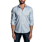 Gingham Long Sleeve Button Up Shirt // White (2XL)