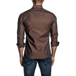 Jax Long Sleeve Button Up Shirt // Brown (M)