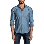 Long Sleeve Button Up Shirt // Blue + Steel (XL)