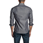Striped Long Sleeve Button Up Shirt // Blue Denim (2XL)