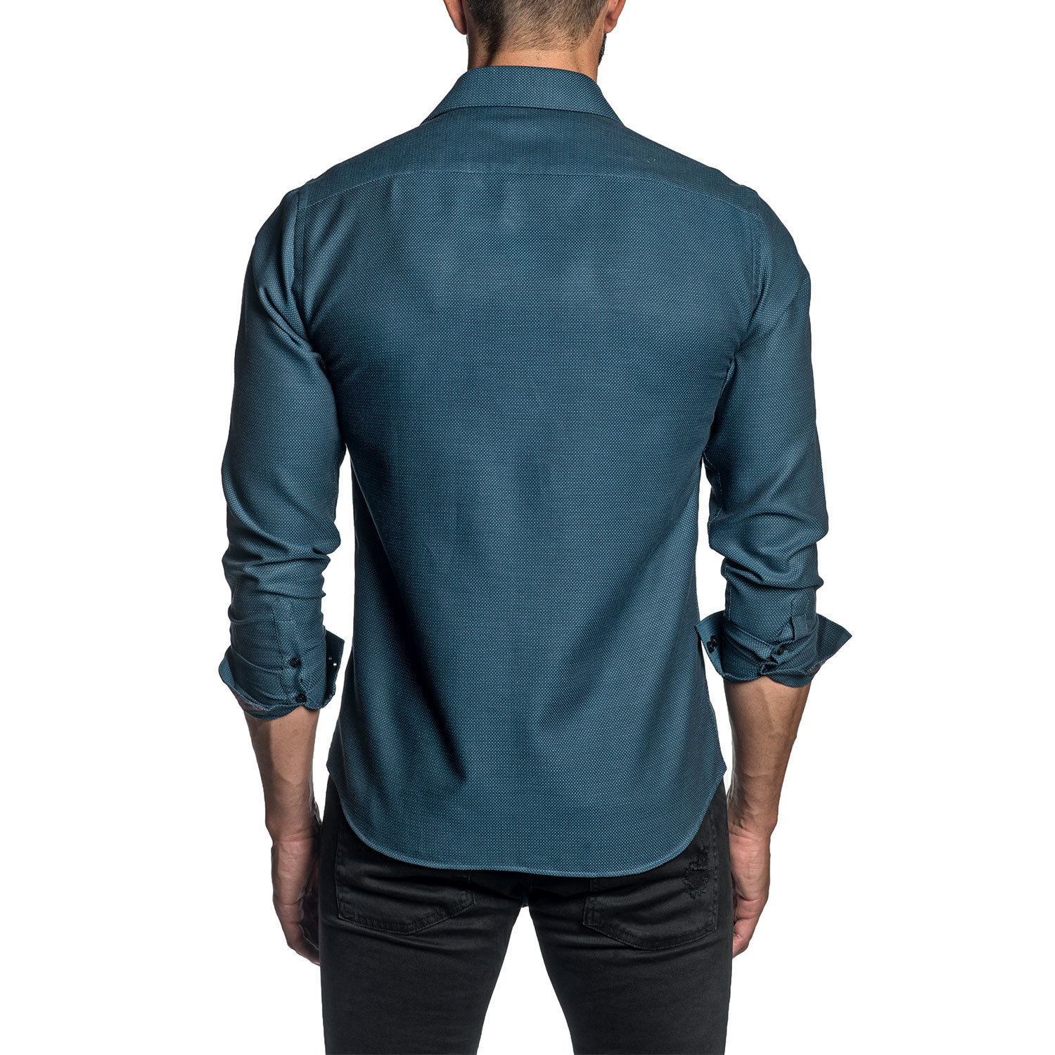 Jacquard Long Sleeve Button Up Shirt // Teal (2XL) - Jared Lang - Touch ...