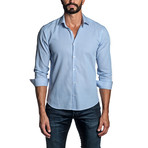 Ocean Striped Long Sleeve Button Up Shirt // White + Blue (XL)