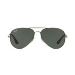 Unisex Classic Large Aviator Sunglasses // Gunmetal + Green