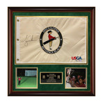 Tiger Woods // 2002 U.S. Open Pin Flag // Framed // Signed