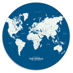 World Map // Blue (Small)
