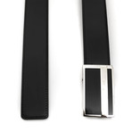 Tyree Men's Leather Belt // Black-Brown  // 45"