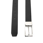 Conner Men's Leather Belt // Black-Brown // 49"
