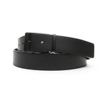 Edward Men's Leather Belt // Nero Black // 45"