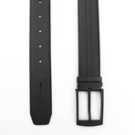 Andrew Men's Leather Belt // Nero Black // 45"