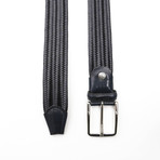Reece Men's Leather Belt // Navy Blue // 45"