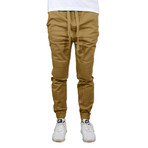 Cotton Twill Moto Joggers // Timber (S)