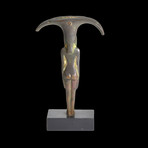 An Egyptian Bronze Mirror Handle Of A Nude Woman, New Kingdom , Ca. 1570 - 1070 BC