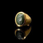An Egypto-Roman Green Jasper Intaglio Ring, Ptolemaic - Roman Period, Ca. 1St Century BC/BCE