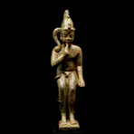An Egyptian Bronze Figure Of Harpokrates, Saite Period, Ca. 664 - 552 BCE