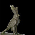 An Egyptian Bronze Horus Falcon On A Sarcophagus, 26Th Dynasty, Ca. 646-525 BCE
