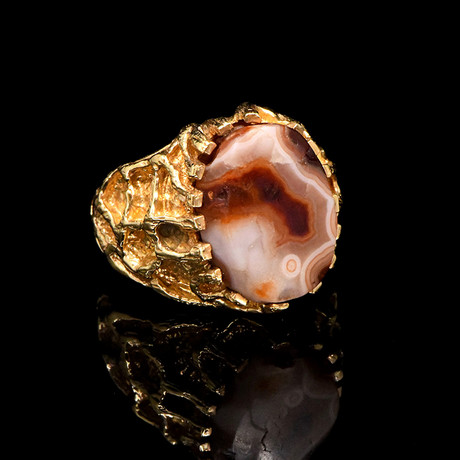 A Fine Egyptian Red Agate Bead Ring, Late Period, Ca. 664-332 BCE