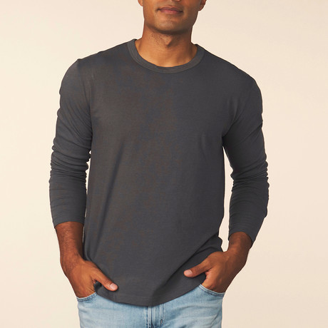 Cashmere Blend Long-Sleeve Tee // Carbon (S)