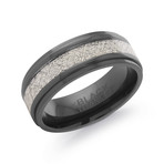 Titanium Simulated Meteorite Band // Black + Silver (10.5)