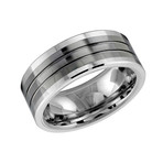 Tungsten Carbide Ceramic Band // Silver (8.5)