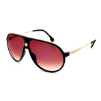 Men's 1034S-2M2 Sunglasses // Black + Gold + Fire Mirror