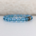 Crackle Quartz Bead Bracelet // Blue