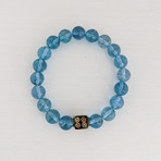 Crackle Quartz Bead Bracelet // Blue