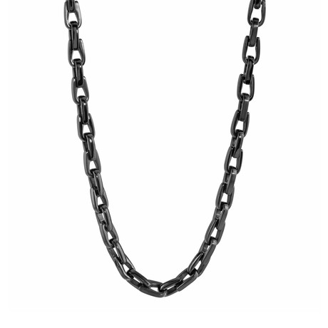 Steel Link Polished Necklace // Black