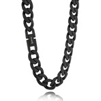 Men's Curb Link Necklace // 16mm // Black (24")