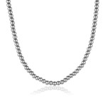 Polished Beads Adjustable Necklace // 5mm // Silver (22" + 2")