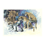 Wayland Moore // Three Tigers in the Circus // 1985 Serigraph