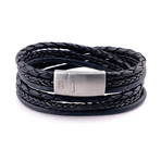 Leather Bracelet Bonacci // Black (L)