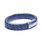 Leather Bracelet Cornall // Navy (L)
