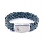 Leather Bracelet Preston // Matte Green (S)