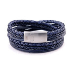 Leather Bracelet Bonacci // Denim Blue (L)