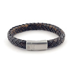 Leather Bracelet Cornall // Vintage Black (L)