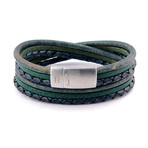 Leather Bracelet Bonacci // Dark Green (M)