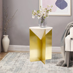 Riyah Side Table // White + Gold