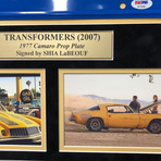 Transformers // Bumblebee Camaro License Plate // Shia LaBeouf // Signed + Framed Collage
