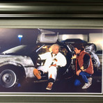 Christopher Lloyd // Back to the Future // Signed + Framed Replica DeLorean License Plate Collage